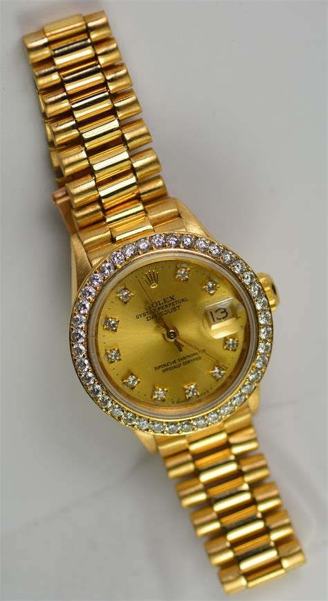 womens yellow gold rolex|Rolex lady Datejust 18k gold.